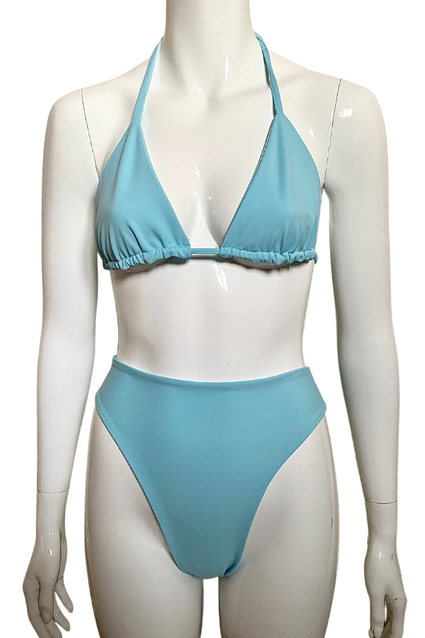Ready to buy Pale Blue Triangle Bikini Top and Bottoms