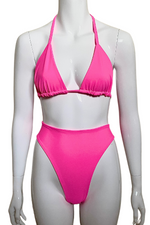 Ready to buy Bright Pink Triangle Bikini Top and Bottoms