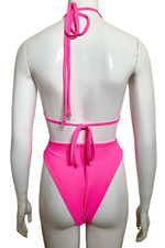 Ready to buy Bright Pink Triangle Bikini Top and Bottoms
