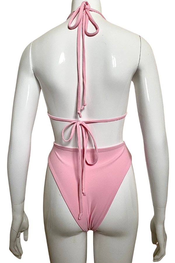 
            
                Load image into Gallery viewer, Ready to buy Pale Pink Triangle Bikini Top and Bottoms
            
        