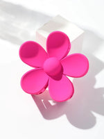 Hot pink coloured flower claw clip