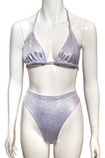 Silver sparkle triangle bikini set