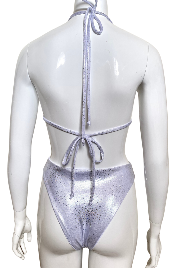 Silver sparkle triangle bikini set