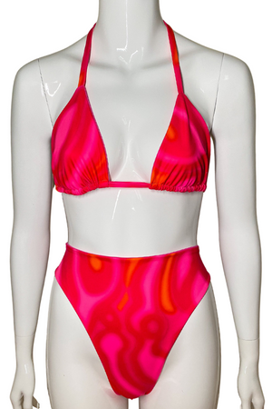 
            
                Load image into Gallery viewer, Pink Oil Spill Triangle Bikini Set
            
        
