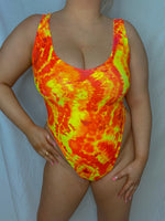 Orange Tie Dye One Piece Swimsuit