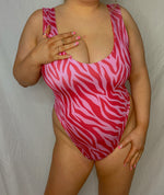 Red and Pink Zebra One Piece Swimsuit