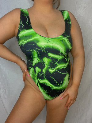 Green Electric One Piece Swimsuit