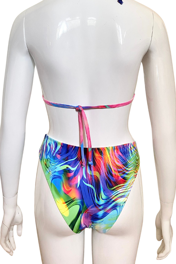 
            
                Load image into Gallery viewer, Electronic Waves Triangle Bikini Set
            
        