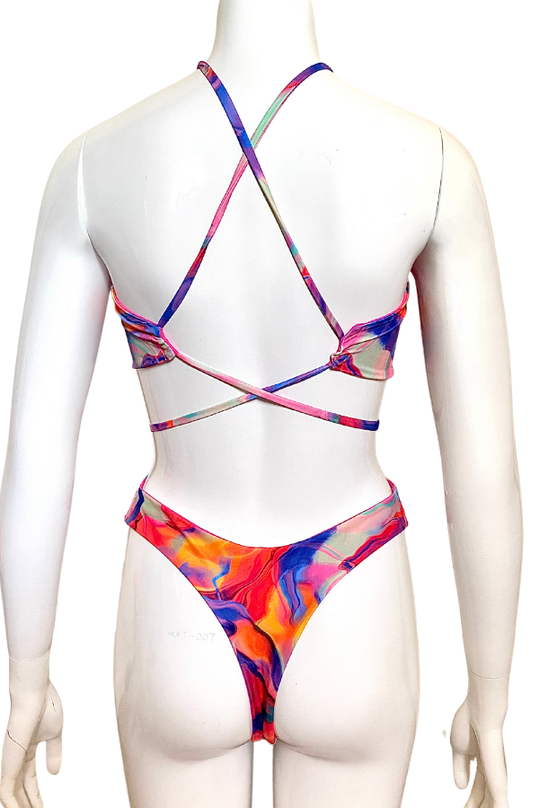 
            
                Load image into Gallery viewer, Mystic Haze Multi Way Thong One Piece Swimsuit
            
        