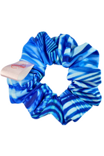 Blue tidal wave scrunchies