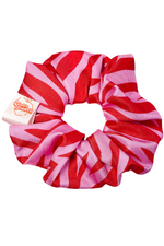 Red and pink zebra scrunchies