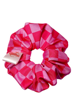 Pink and red checkmate scrunchies